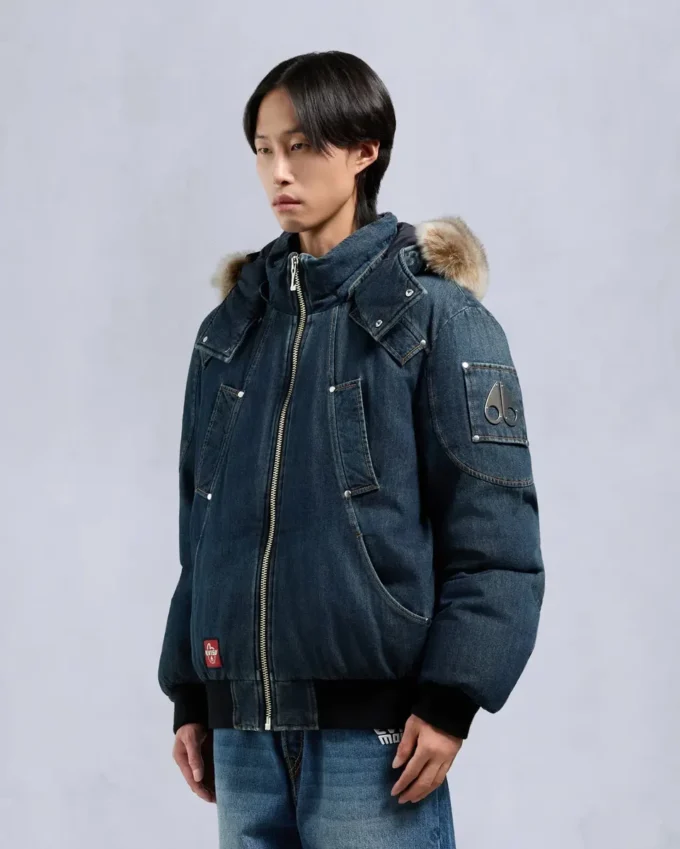 Evisu X Moose Denim Ballistic Bomber Jacket Evisu X Moose Denim Ballistic Bomber Jacket