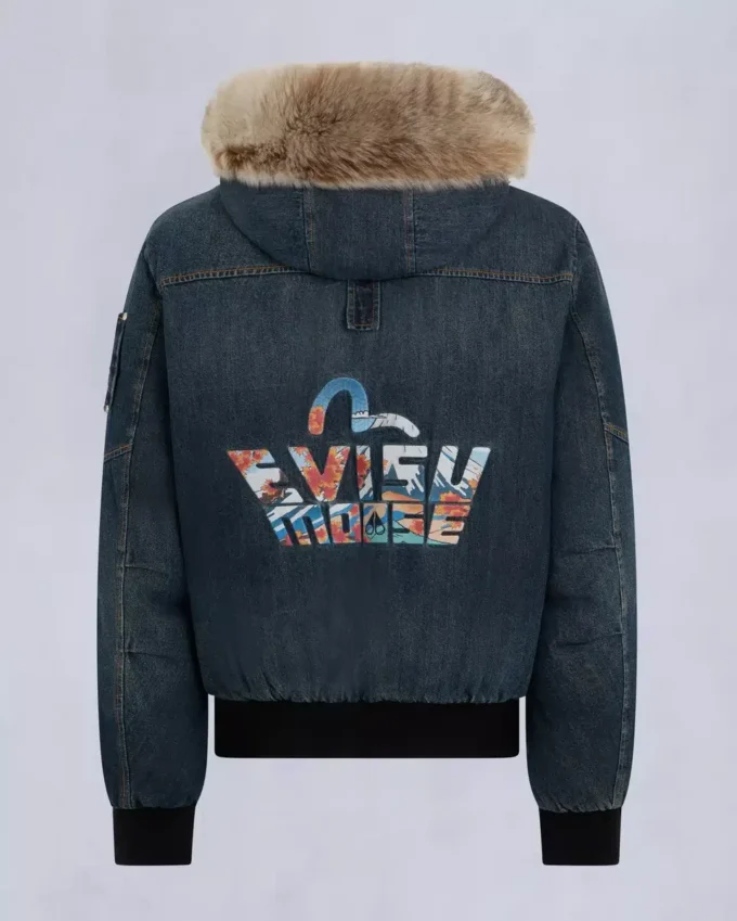 Evisu X Moose Denim Ballistic Bomber Jacket Evisu X Moose Denim Ballistic Bomber Jacket
