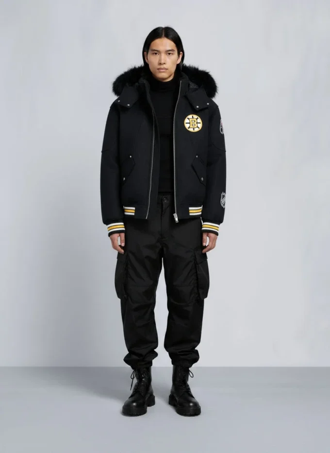 Nhl X Moose Knuckles Bruins Bomber Jacket Nhl X Moose Knuckles Bruins Bomber Jacket