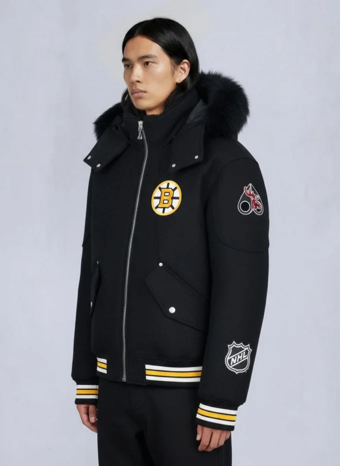 Nhl X Moose Knuckles Bruins Bomber Jacket Nhl X Moose Knuckles Bruins Bomber Jacket