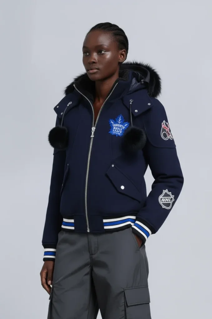 Nhl X Moose Knuckles Maple Leafs Bomber Jacket Nhl X Moose Knuckles Maple Leafs Bomber Jacket