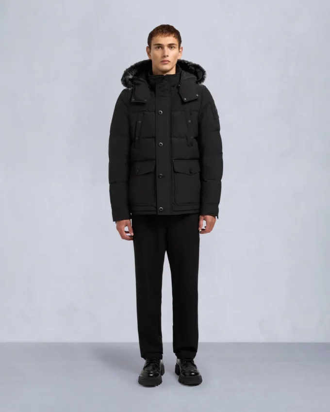 Onyx Round Island Shearling Trim Jacket Onyx Round Island Shearling Trim Jacket