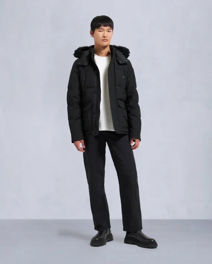 Onyx Round Island Shearling Trim Jacket Onyx Round Island Shearling Trim Jacket