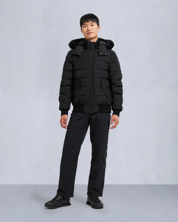 Onyx Scotchtown Shearling Trim Bomber Jacket Onyx Scotchtown Shearling Trim Bomber Jacket
