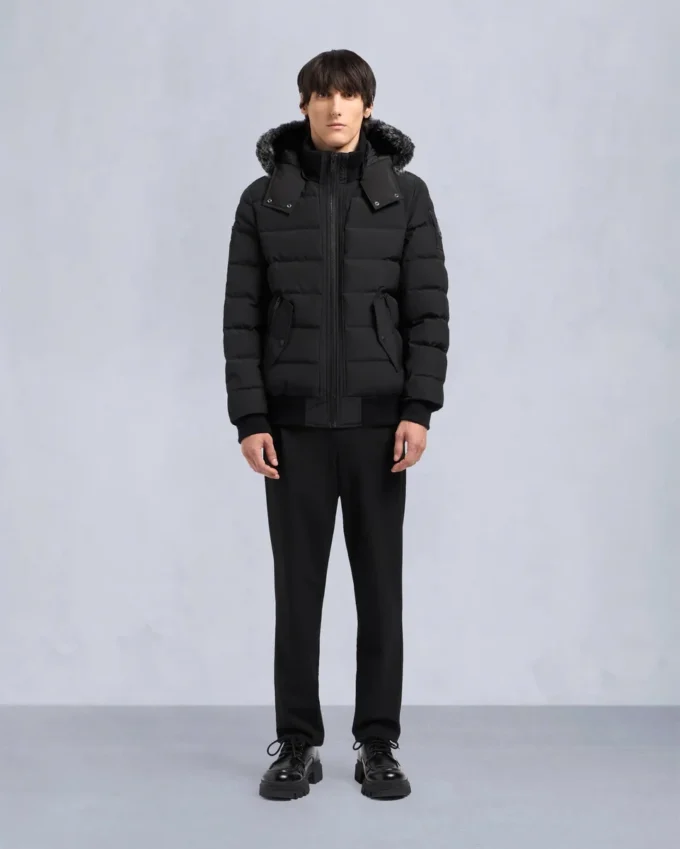 Onyx Scotchtown Shearling Trim Bomber Jacket Onyx Scotchtown Shearling Trim Bomber Jacket