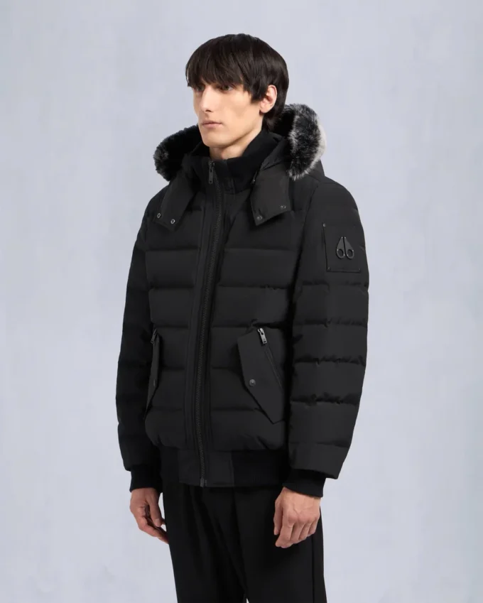 Onyx Scotchtown Shearling Trim Bomber Jacket Onyx Scotchtown Shearling Trim Bomber Jacket