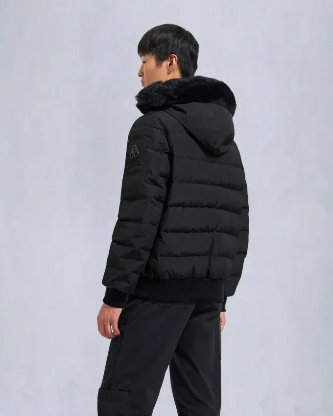 Onyx Scotchtown Shearling Trim Bomber Jacket Onyx Scotchtown Shearling Trim Bomber Jacket