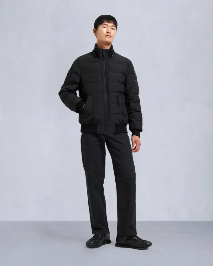 Onyx Scotchtown Shearling Trim Bomber Jacket Onyx Scotchtown Shearling Trim Bomber Jacket