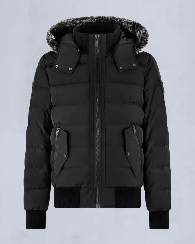Onyx Scotchtown Shearling Trim Bomber Jacket Onyx Scotchtown Shearling Trim Bomber Jacket